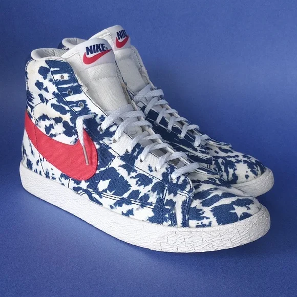 Nike Blazer Mid 77' Vintage 5Y Tie Dye USA Red White Blue Shoes C27882-600 - Picture 7 of 15